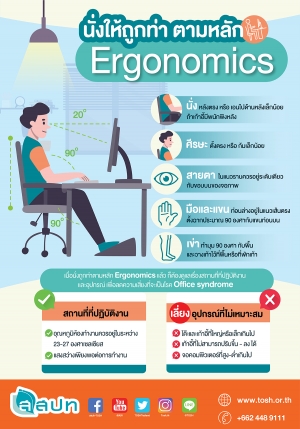 นั่งให้ถูกท่าตามหลัก Ergonomics